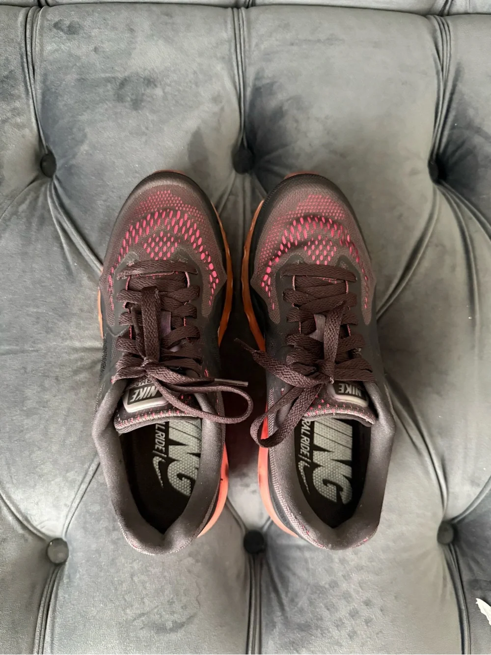 Vintage Y2K Nike Brown and Orange Women's Air Max Sneakers